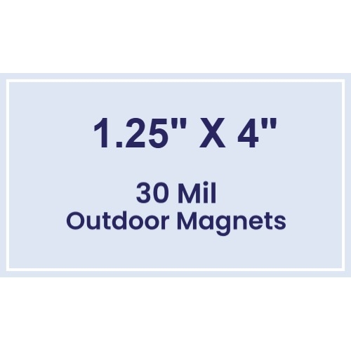 Magnet- 1.25x4 Square Corners - 30 Mil - Outdoor Safe