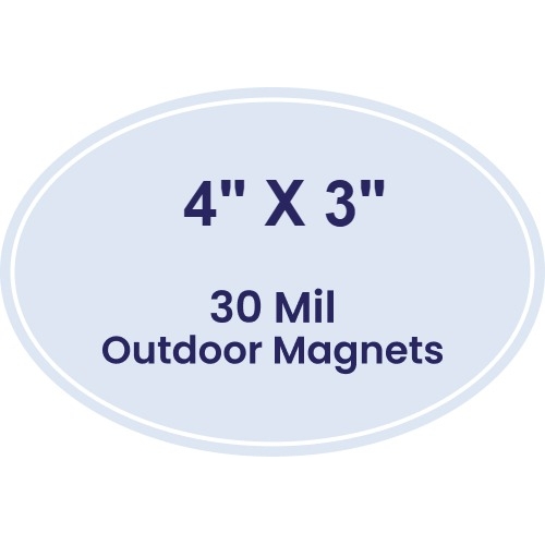 4x3 Outdoor Oval Magnets - 30 Mil