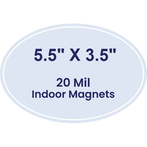 5.5x3.5 Indoor Oval Magnets - 20 Mil