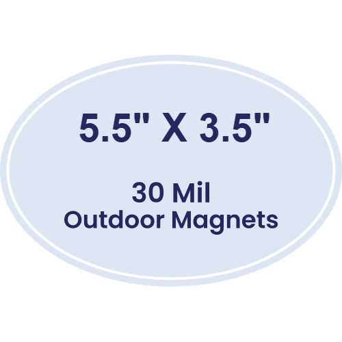 5.5x3.5 Outdoor Oval Magnets - 30 Mil