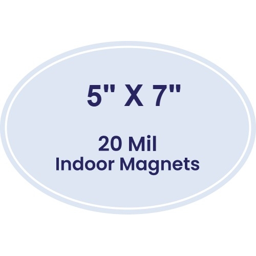 5x7 Indoor Oval Magnets - 20 Mil