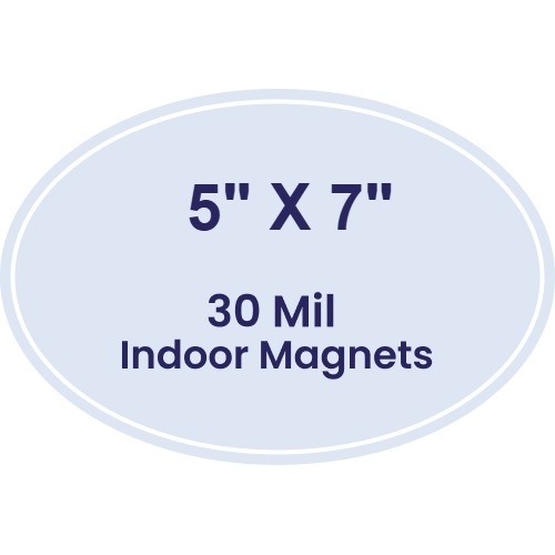 5x7 Indoor Oval Magnets - 30 Mil