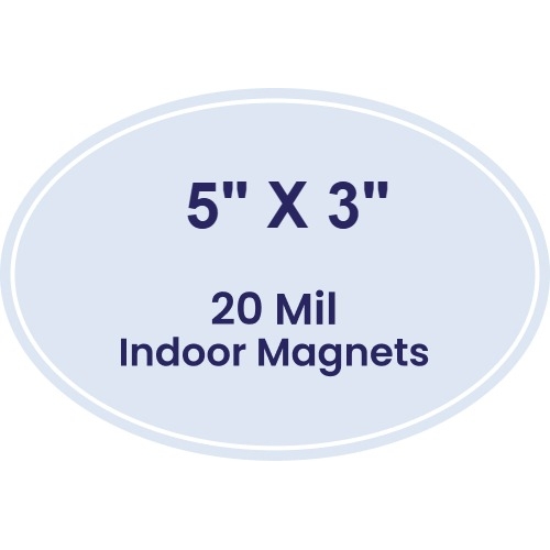 5x3 Indoor Oval Magnets - 20 Mil
