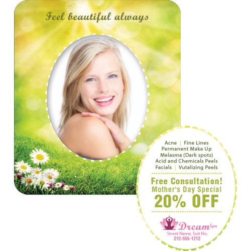 3x3.5 Photo Frame Round Corners Full Color Magnets 20 mil