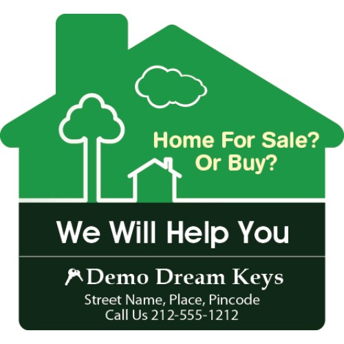 Custom 3.13x2.88 House Shape Real Estate Magnet 30 Mil