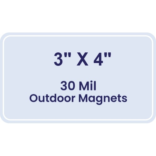 3x4 Round Corners Outdoor Magnets - 30 Mil