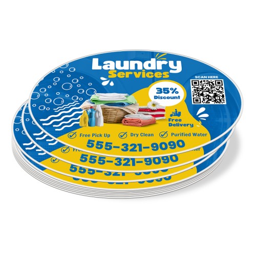 6.5x4.25 Inch Oval Full Color Indoor Paper Stickers