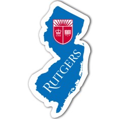2.25x3.56 Custom New Jersey Shaped Magnets 20 Mil