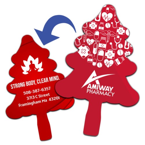 10.5" x 9" Pine Tree Shaped Full Color Rally Signs - Two Side