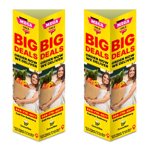 11" x 48" Full Color Bollard Covers - 3 Sided