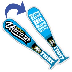 22" x 5" Baseball Bat Shaped Full Color Rally Signs - Two Side