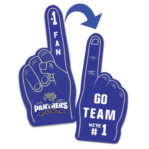 8" x 17" Hand w/ Raised Finger Shaped Full Color Rally Signs - Two Side