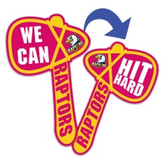 16" x 10" Tomahawk Shaped Full Color Rally Signs - Two Side