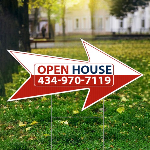 22" x 14" Arrow Shaped Full Color Yard Signs