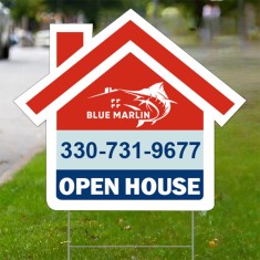 24" x 18" House Shaped Full Color Yard Signs