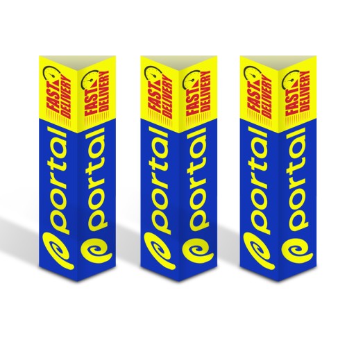 7" x 36" Full Color Bollard Covers - 3 Sided