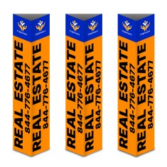 7" x 48" Full Color Bollard Covers - 3 Sided