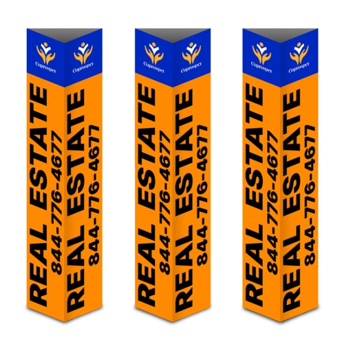 7" x 48" Full Color Bollard Covers - 3 Sided