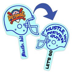 Budget Football Helmet-Shaped Hand Fans - Two Side