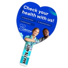 Budget Heart-Shaped Hand Fans - One Side