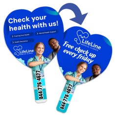 Budget Heart-Shaped Hand Fans - Two Side