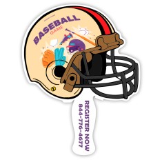 Budget Helmet Shaped Hand Fans - One Side