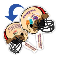 Budget Helmet Shaped Hand Fans - Two Side