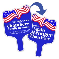 Budget Patriotic Flag Shaped Hand Fans - Two Side
