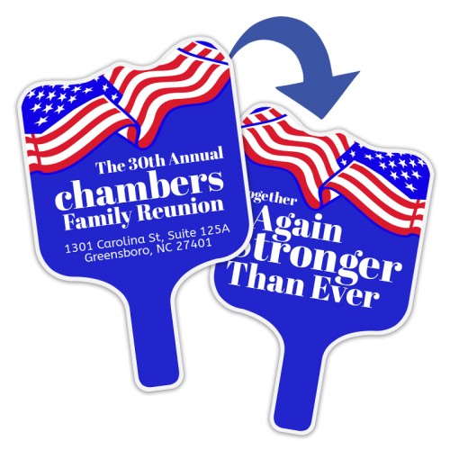 Budget Patriotic Flag Shaped Hand Fans - Two Side