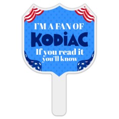 Budget Interstate Sign Shaped Hand Fans - One Side
