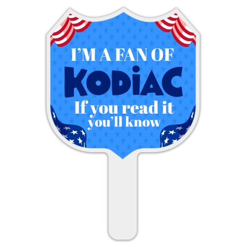Budget Interstate Sign Shaped Hand Fans - One Side