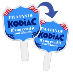 Budget Interstate Sign Shaped Hand Fans - Two Side