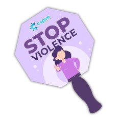 Budget Stop Sign Shaped Hand Fans - One Side