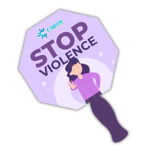 Budget Stop Sign Shaped Hand Fans - One Side