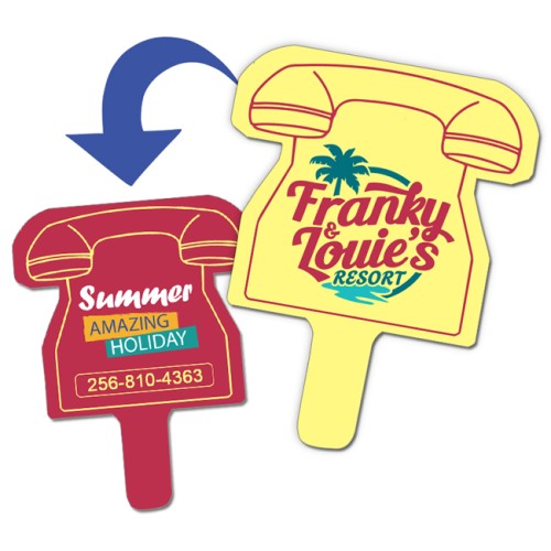 Budget Telephone Shaped Hand Fans - Two Side