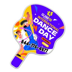 Standard Full Color Hourglass-Shaped Hand Fans - One Side