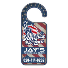 3.5x8.5 Inch Round Handle Full Color Door Hangers - 14 pt Paper