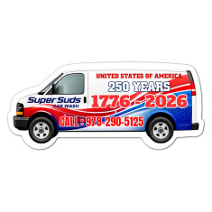 3.75x1.62 Van Shape Indoor Magnets - 20 Mil