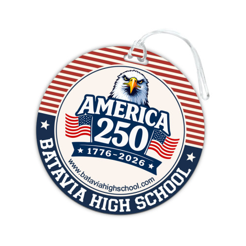 4 Inch Round Signature One Sided Full Color Luggage Tags - 50 Mil