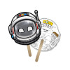 5x5 Inch Astronaut Shaped Face Mask Mini Hand Fans - 16 pt