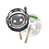 5x5 Inch Astronaut Shaped Face Mask Mini Hand Fans - 16 pt
