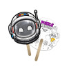 5x5 Inch Astronaut Shaped Face Mask Mini Hand Fans - 16 pt