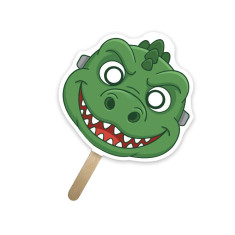 5x5 Inch Dinosaur Shaped Face Mask Mini Hand Fans - 16 pt