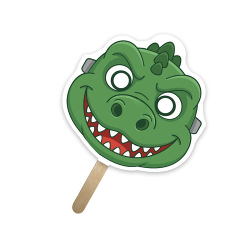 5x5 Inch Dinosaur Shaped Face Mask Mini Hand Fans - 16 pt