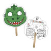 5x5 Inch Dinosaur Shaped Face Mask Mini Hand Fans - 16 pt
