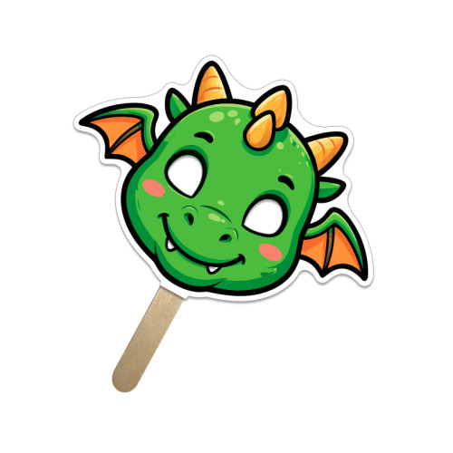 5x5 Inch Dragon Shaped Face Mask Mini Hand Fans - 16 pt