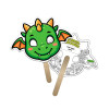 5x5 Inch Dragon Shaped Face Mask Mini Hand Fans - 16 pt