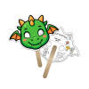 5x5 Inch Dragon Shaped Face Mask Mini Hand Fans - 16 pt
