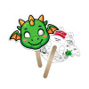 5x5 Inch Dragon Shaped Face Mask Mini Hand Fans - 16 pt