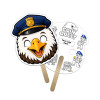 5x5 Inch Eagle Shaped Face Mask Mini Hand Fans - 16 pt